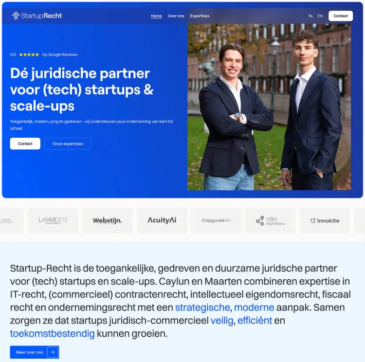 Startup Recht website