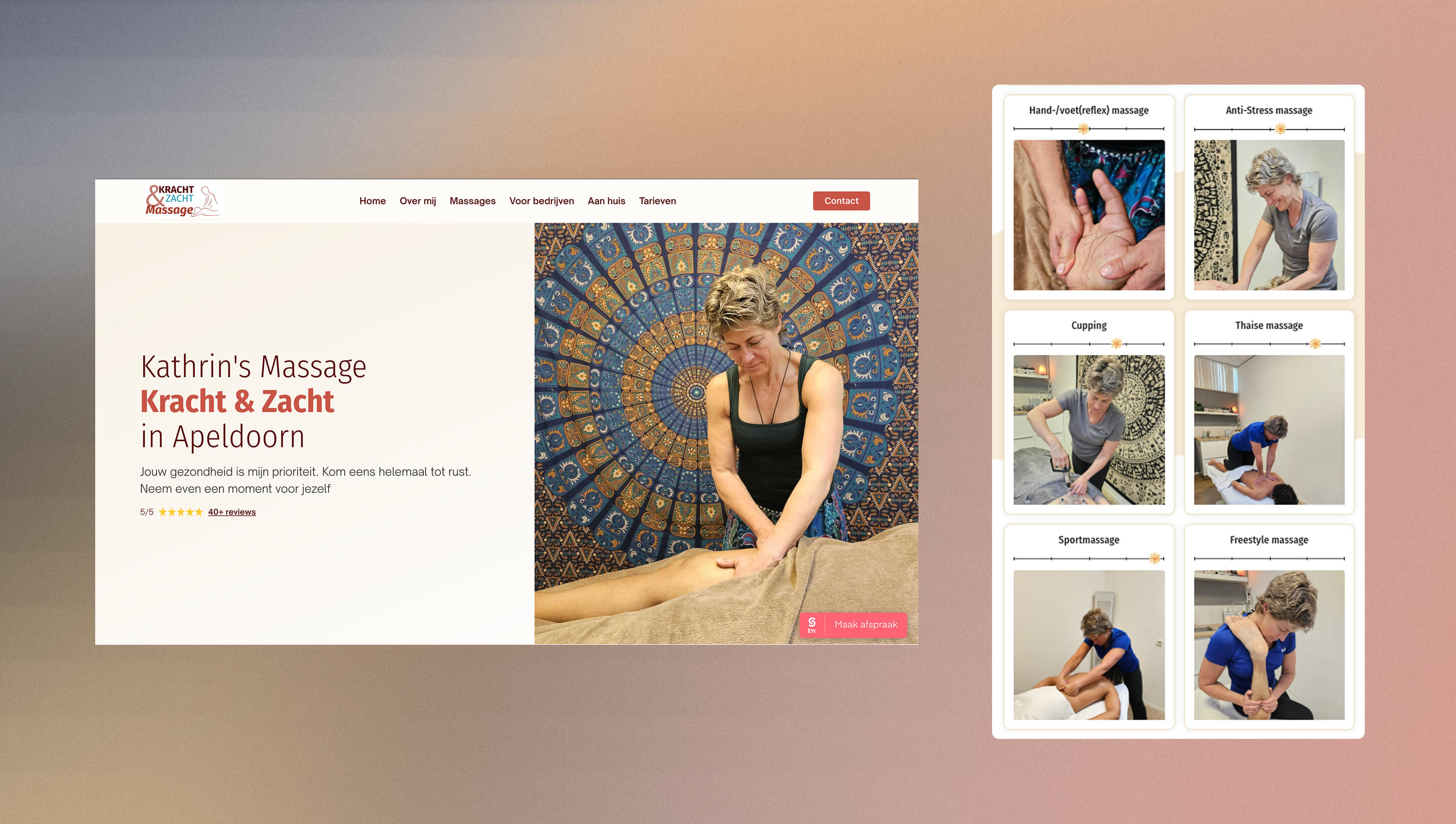 Massagepraktijk Kracht 'n Zacht website