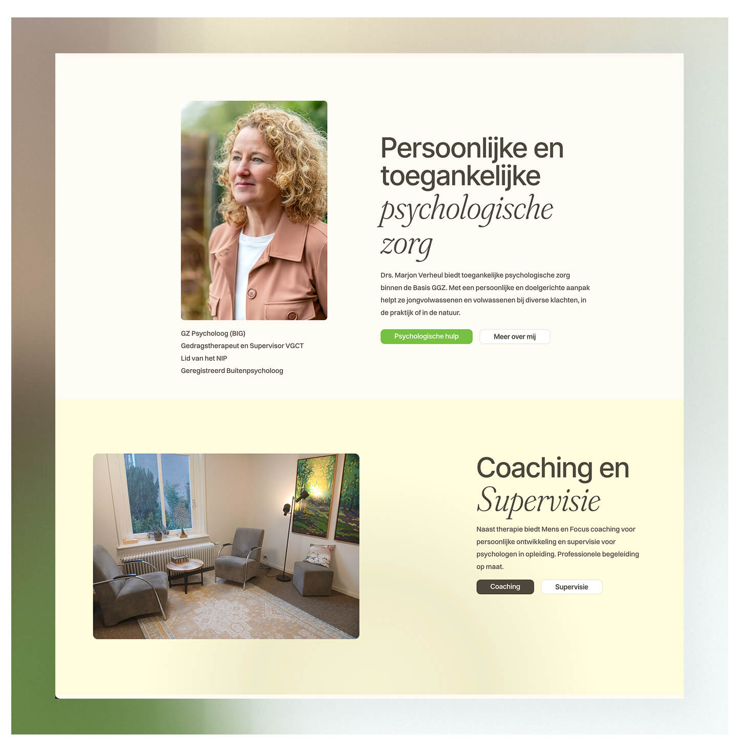 Website voor Zorgverleners & therapeuten